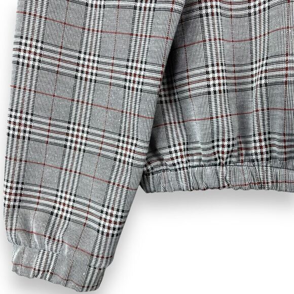 Zara Trafaluc Plaid Lightweight Crop Zip Jacket Medium M Women’s Positive Rules - Picture 9 of 12